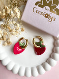 Pampilles fraise rouge SERENA - boucles d’oreilles interchangeable