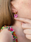Pampilles FLORETTE métallisées, réversibles - boucles d’oreilles interchangeables