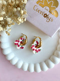 Pampilles FLORALIE réversibles écru cerises - boucles d’oreilles interchangeables