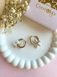 Pampilles MONA petite étoile de mer réversibles couleur coquillage ou pêche - boucles d’oreilles interchangeables