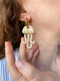 Pampilles AMÉLIA méduse translucide pailletée - boucles d’oreilles interchangeables