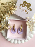 Pampilles BAO jaune citron, bois de rose ou lilas - boucles d’oreilles interchangeables