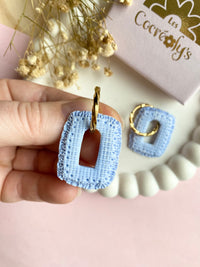 Pampilles ÉZIA effet Denim bleu clair - boucles d’oreilles interchangeables