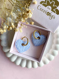 Pampilles INAYA effet Denim bleu clair - boucles d’oreilles interchangeables