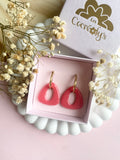 Pampilles AMBRE jaune citron, bois de rose ou marbré - boucles d’oreilles interchangeables