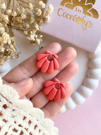 Pampilles JEANINE corail - boucles d’oreilles interchangeables