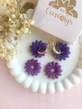Pampilles APPOLINE violine ou cassis - boucles d’oreilles interchangeables