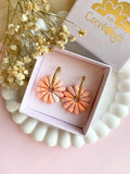 Pampilles APPOLINE pêche corail et pointe d'orange - boucles d’oreilles interchangeables