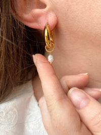 Pampilles PERLE D'EAU DOUCE - boucles d’oreilles interchangeable