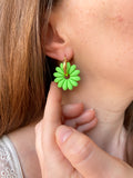 Pampilles APPOLINE rose fluo ou vert fluo - boucles d’oreilles interchangeables