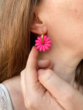 Pampilles APPOLINE rose fluo ou vert fluo - boucles d’oreilles interchangeables