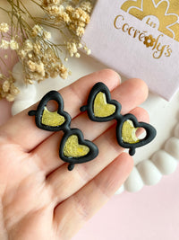 Pampilles TESSA lunette de soleil noir doré - boucles d’oreilles interchangeables