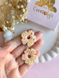 Pampilles ODINA rouge cerise ou vanille éclats rouge rose - boucles d’oreilles interchangeables
