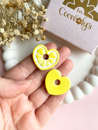 Pampilles ALYA réversibles citron jaune - boucles d’oreilles interchangeables