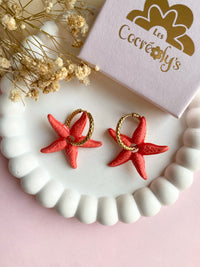 Pampilles STELLA étoile de mer corail - boucles d’oreilles interchangeables