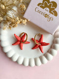 Pampilles STELLA étoile de mer corail - boucles d’oreilles interchangeables