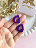 Pampilles AMBRE lilas motif vichy ou uni cassis - boucles d’oreilles interchangeables