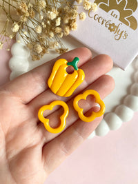 Pampilles SERENA poivron couleur corail, jaune ou rouge - boucles d’oreilles interchangeables