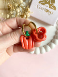 Pampilles SERENA poivron couleur corail, jaune ou rouge - boucles d’oreilles interchangeables