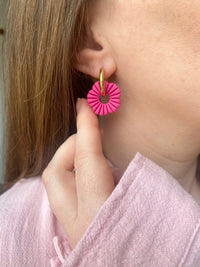 Pampilles MANOLA framboise - boucles d’oreilles interchangeables