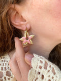 Pampilles DAPHNÉ étoile de mer réversibles couleur doré et coquillage - boucles d’oreilles interchangeables