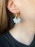 Pampilles JEANINE blanc cassé pointe de doré - boucles d’oreilles interchangeables