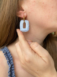 Pampilles ÉZIA effet Denim bleu clair - boucles d’oreilles interchangeables