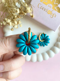 Pampilles APPOLINE blanc nacré ou bleu lagon nacré - boucles d’oreilles interchangeables