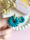 Pampilles APPOLINE blanc nacré ou bleu lagon nacré - boucles d’oreilles interchangeables