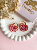 Pampilles ALYA réversibles pamplemousse - boucles d’oreilles interchangeables