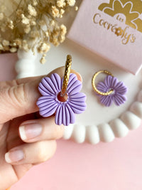 Pampilles ODINA lilas - boucles d’oreilles interchangeables