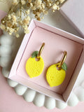 Pampilles citron SERENA réversibles - boucles d’oreilles interchangeables