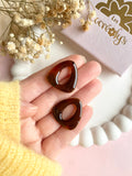 Pampilles AMBRE tortoise - boucles d’oreilles interchangeables