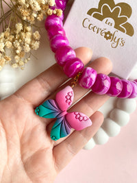 Charm's MELLY dégradé vert émeraude, framboise, rose doux - charm's interchangeables
