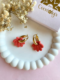 Pampilles JEANINE corail - boucles d’oreilles interchangeables