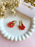 Pampilles JEANINE corail - boucles d’oreilles interchangeables