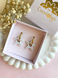 Pampilles MONA petite étoile de mer réversibles couleur coquillage ou pêche - boucles d’oreilles interchangeables