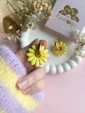 Pampilles APPOLINE jaune citron ou lilas - boucles d’oreilles interchangeables