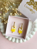 Pampilles glace JESS citron givré - boucles d’oreilles interchangeables