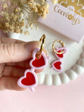 Pampilles TESSA lunette de soleil rose rouge - boucles d’oreilles interchangeables
