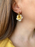 Pampilles FLORETTE doré ou blanche éclats dorés - boucles d’oreilles interchangeables