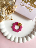 Pin's à lunettes - fleur rose tropical