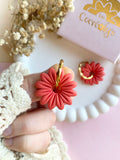 Pampilles BAHLIA pêche ou corail - boucles d’oreilles interchangeables