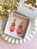 Pampilles RAFAEL petit poisson corail et pêche - boucles d’oreilles interchangeables