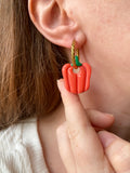 Pampilles SERENA poivron couleur corail, jaune ou rouge - boucles d’oreilles interchangeables