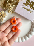 Pampilles MARIETTE translucide mandarine - boucles d’oreilles interchangeables