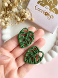 Pampilles ANAÉE feuille monstera - boucles d’oreilles interchangeable
