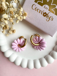 Pampilles APPOLINE rose doux ou jaune soleil - boucles d’oreilles interchangeables