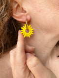 Pampilles GABRIEL petit soleil jaune- boucles d’oreilles interchangeables