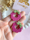 Pampilles SERENA framboise réversibles - boucles d’oreilles interchangeables